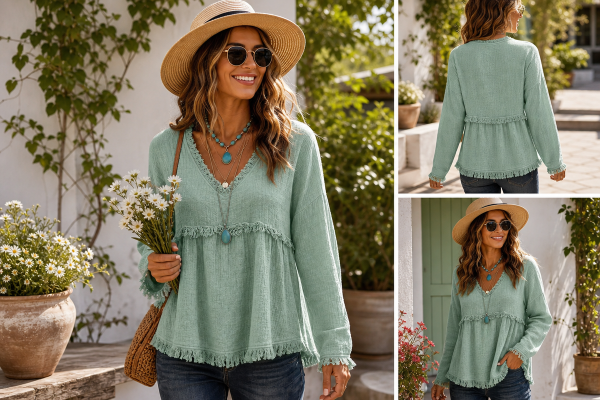 🌾 Western Long Sleeve Tunic Top 🤎
