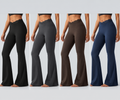 💥Hot Deal | Women's High-Waisted Flare Leggings - V-Waist, Contrast Trim & Pockets