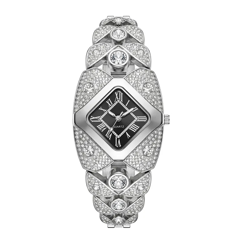 💚Lastfive – Rhombus Crystal Dial Link Bracelet Watch