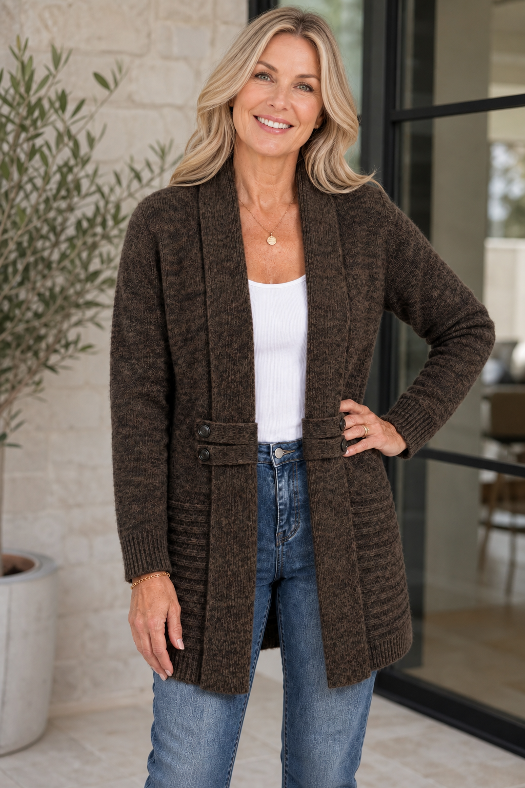 🌸🌸Harlow  Mid-Length Ribbed Knit Open Cardigan for Women ✨