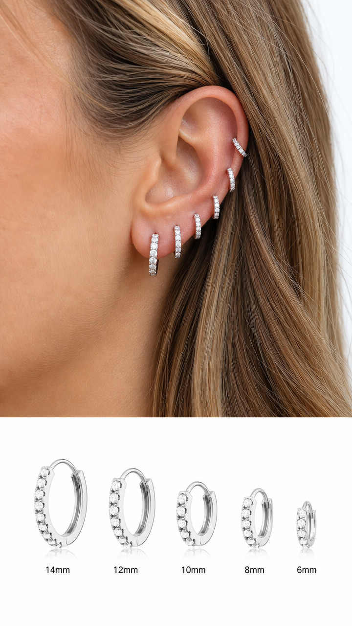 💌💌Dearmay 5 Pairs 14K Gold Plated Hoop Earrings
