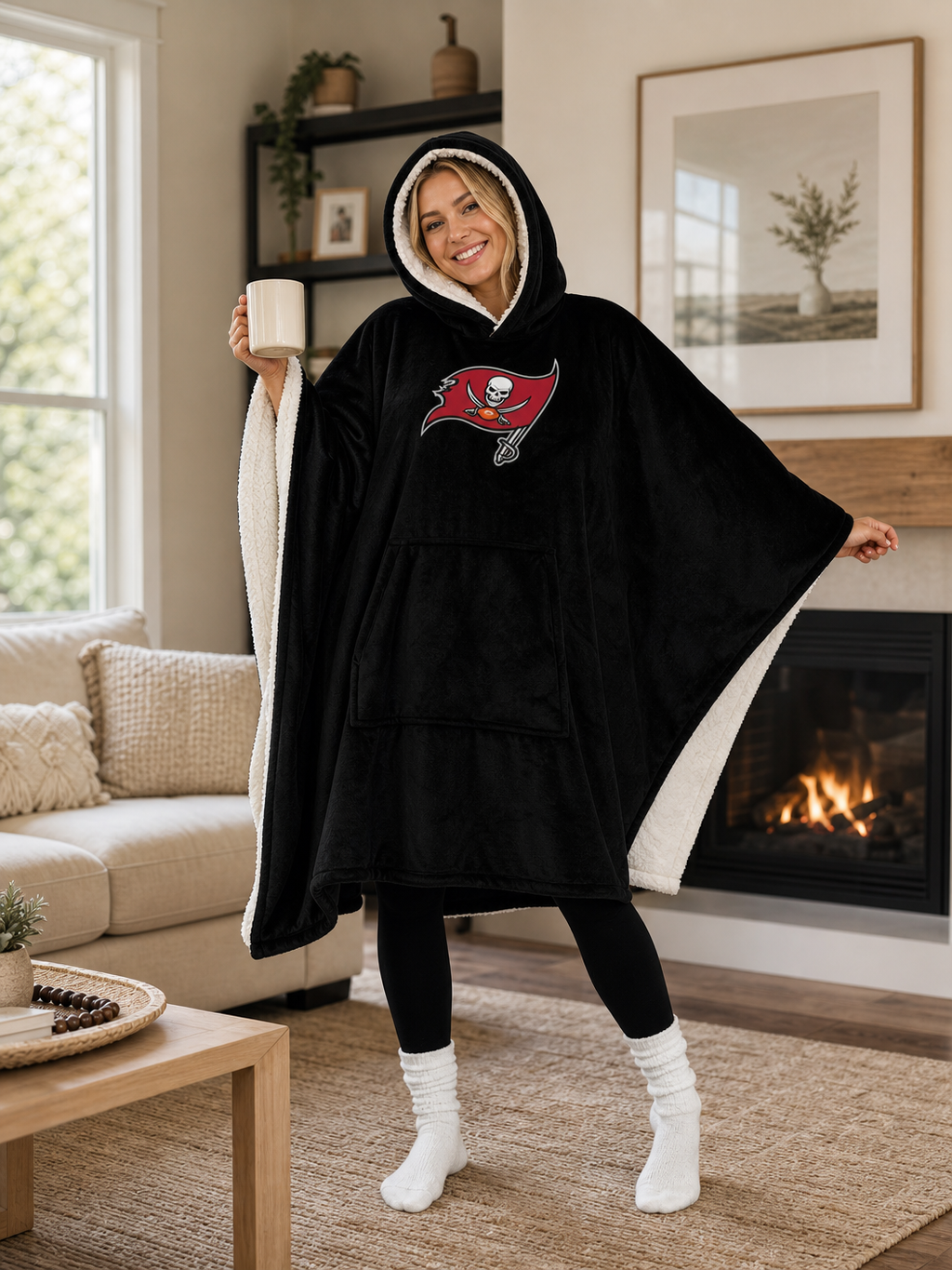 🌸🌸New Arrival🛌Wearable Hooded Blanket with Logo Patch, 60" x 80"🧶