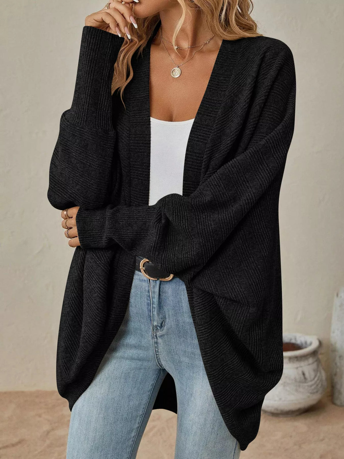 🌷Cozy Oversized Open Front Knit Cardigan