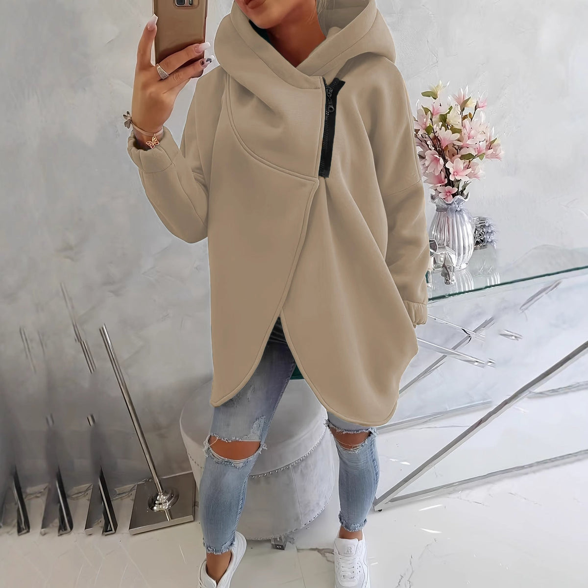 🌷Brielle - Stylish oversized warm zipper hoodie jacket