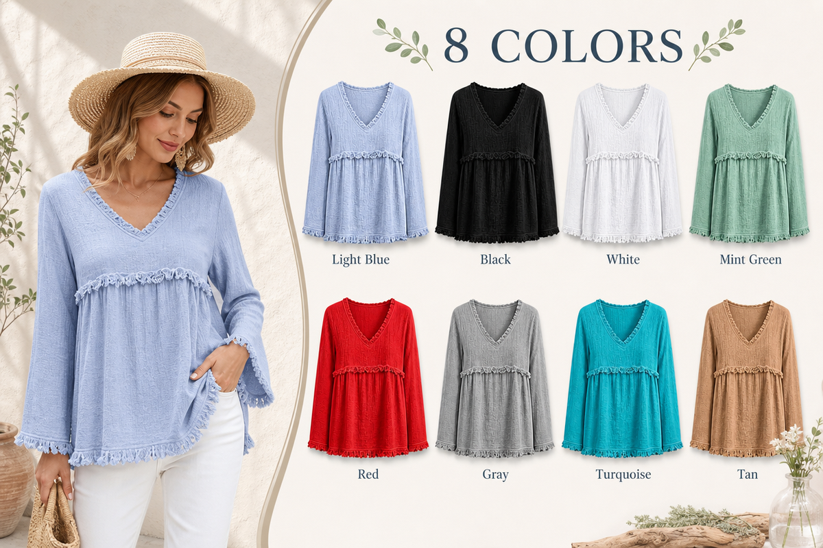 🌾 Western Long Sleeve Tunic Top 🤎