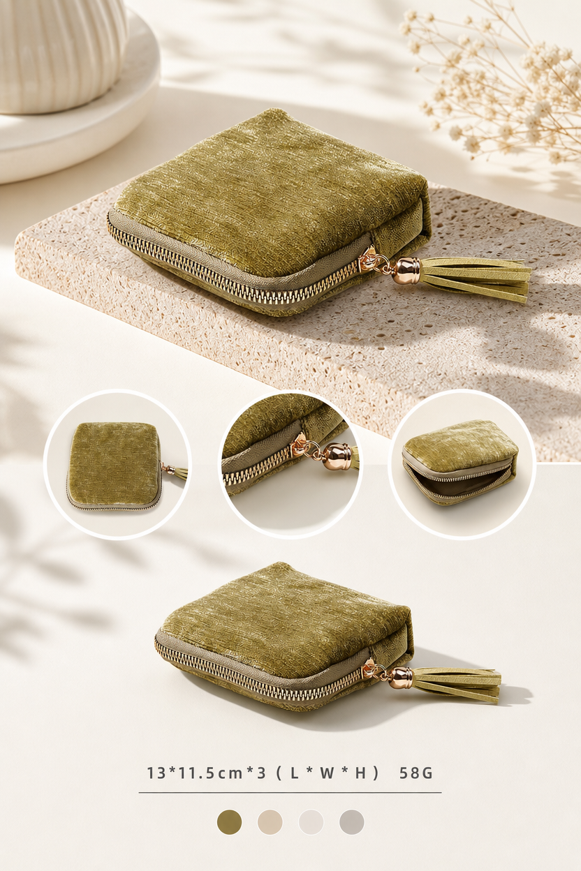 ✨ Compact Tassel Zipper Jewelry Pouch 💎