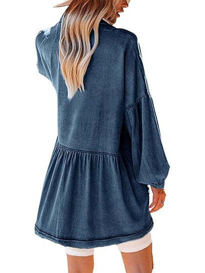🌷Faith Raw Edge Chambray Dress