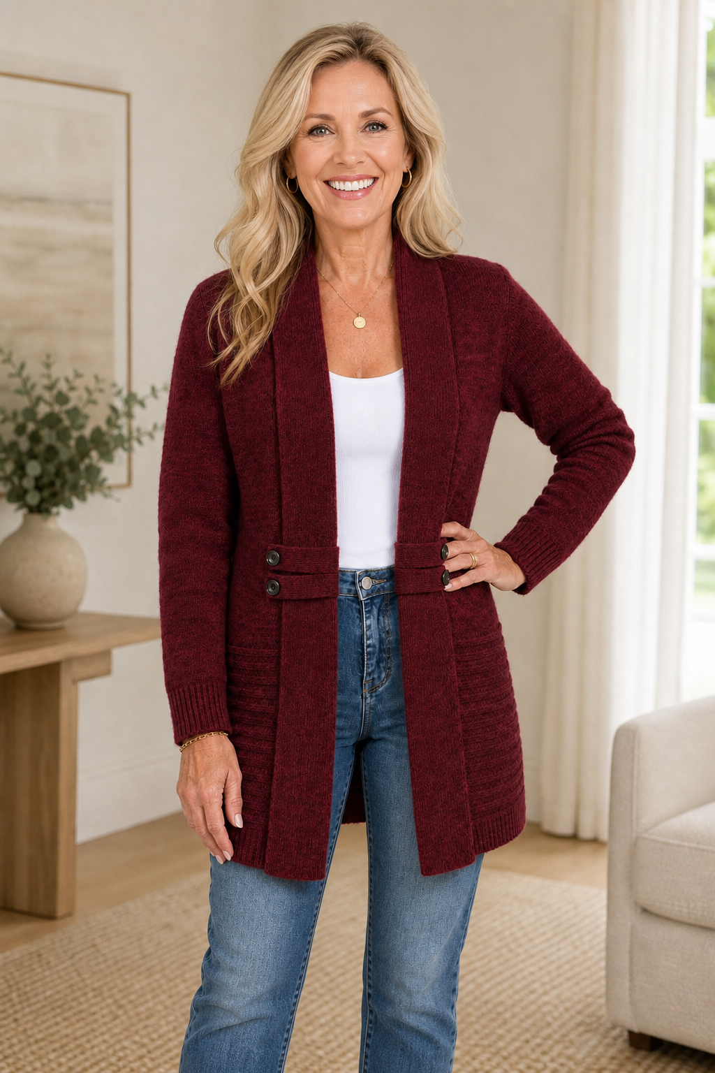 🌸🌸Harlow  Mid-Length Ribbed Knit Open Cardigan for Women ✨