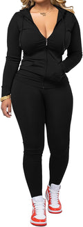 🌷Women Two Piece Outfits Workout Sets Bodycon Tracksuit Long Sleeve Zip Up Hoodie Jacket Jogger Matching Sweat Pants Set