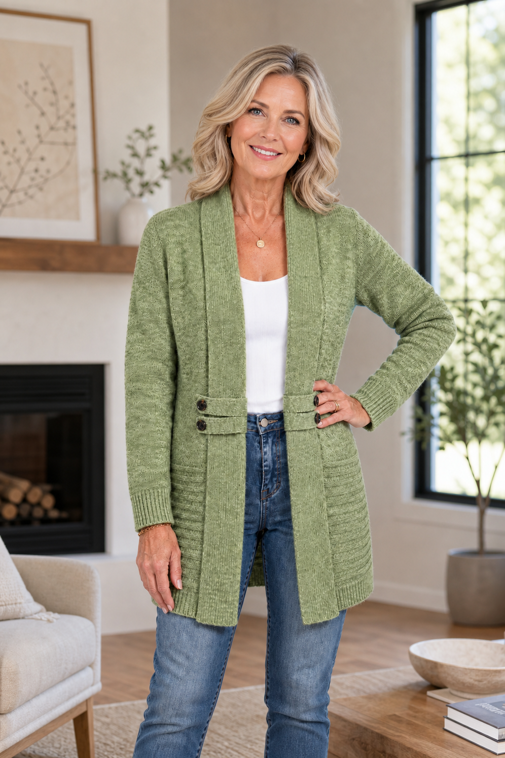 🌸🌸Harlow  Mid-Length Ribbed Knit Open Cardigan for Women ✨