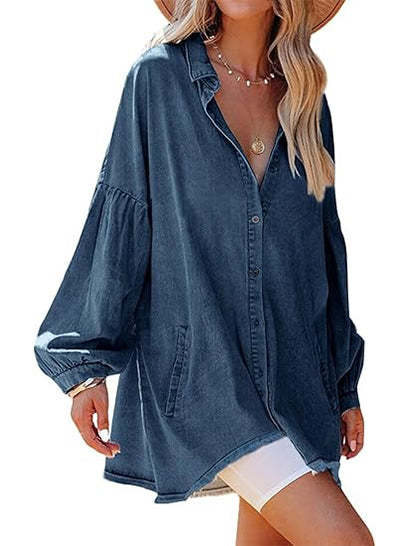 🌷Faith Raw Edge Chambray Dress