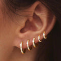 💌💌Dearmay 5 Pairs 14K Gold Plated Hoop Earrings