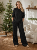 🌸🌸⭐Huge Discount⏰Women's Glitter Pullover 2-Piece Matching Set 🔥