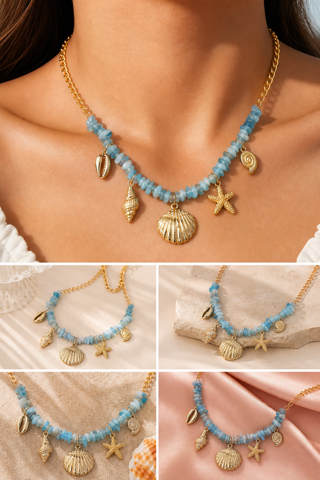 🔗 Dual Tone Layered Eye Pendant Necklace ✨