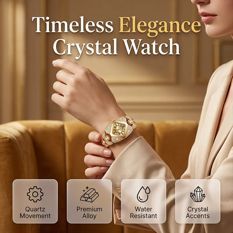 💚Lastfive – Rhombus Crystal Dial Link Bracelet Watch