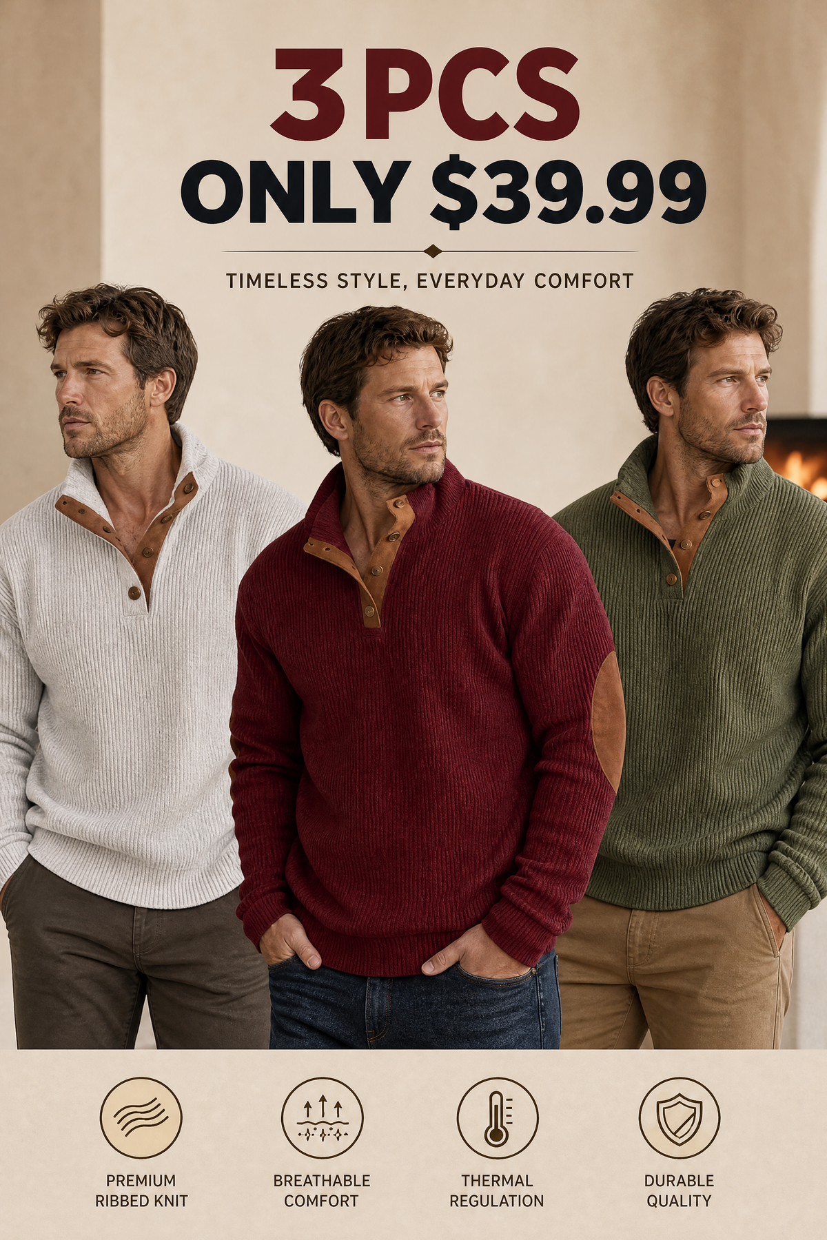 🌸🌸⏳50% OFF! 💥Men's Corduroy Stand Collar Sweatshirt 🧥
