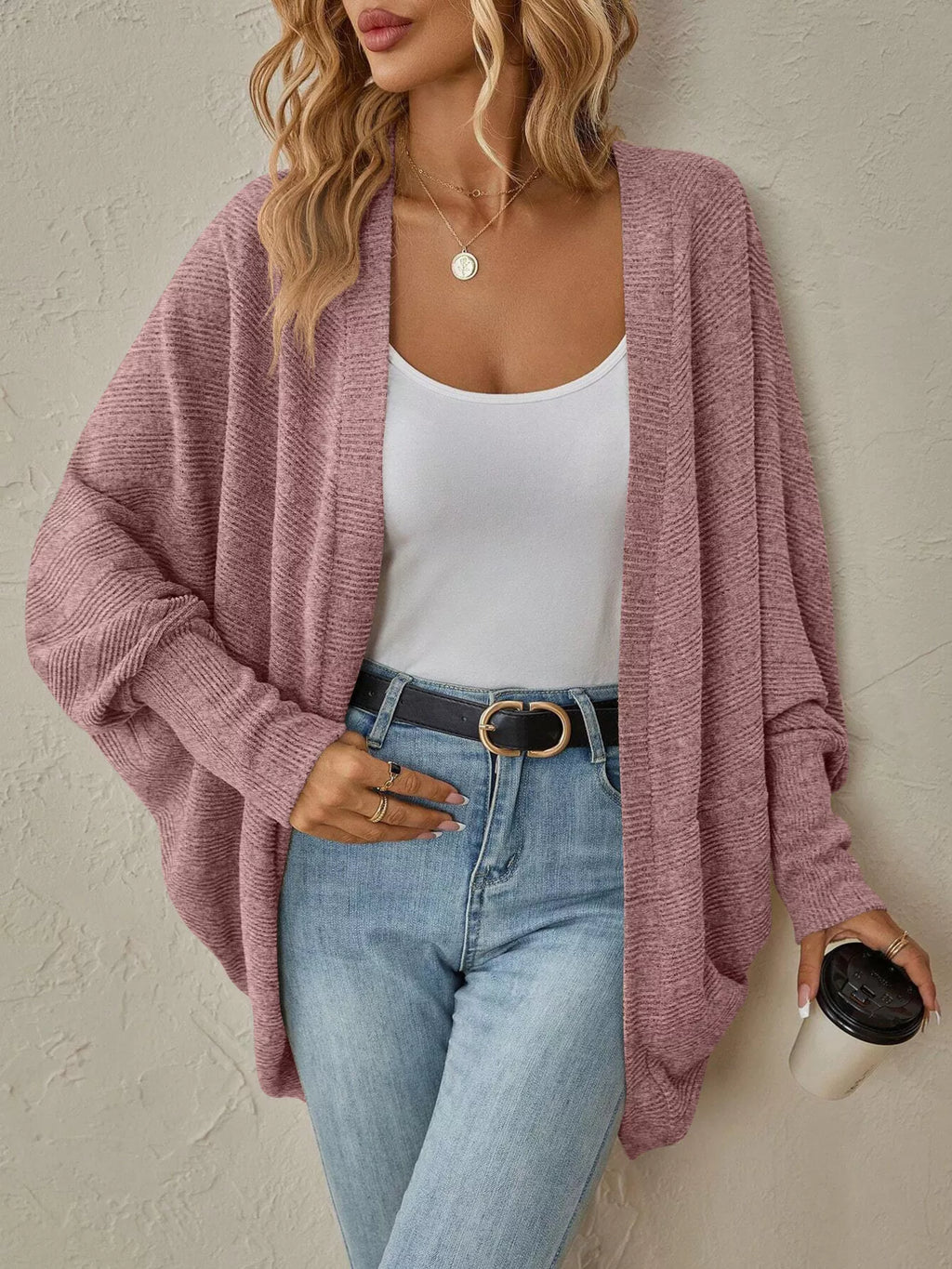 🌷Cozy Oversized Open Front Knit Cardigan