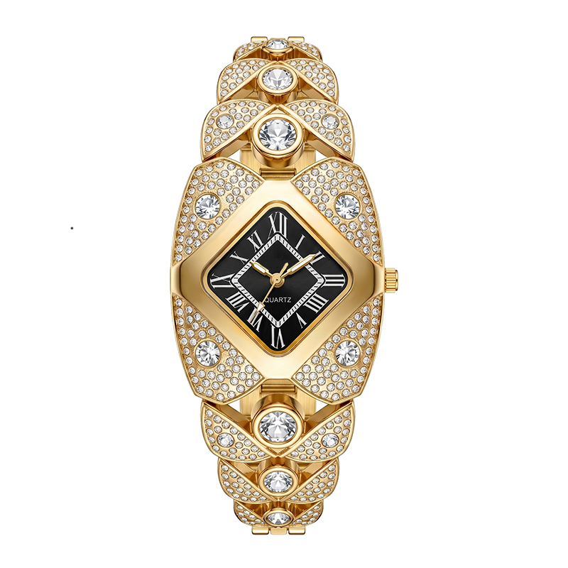 💚Lastfive – Rhombus Crystal Dial Link Bracelet Watch