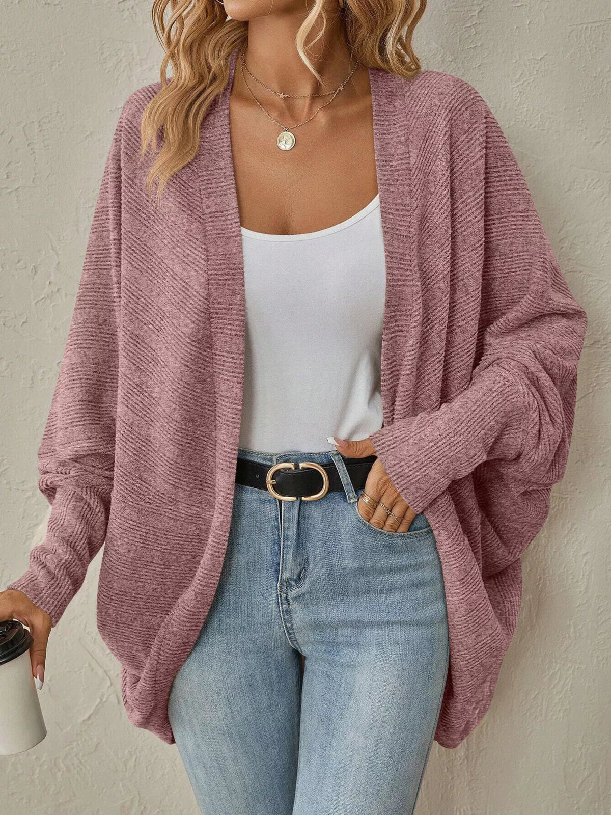 🌷Cozy Oversized Open Front Knit Cardigan