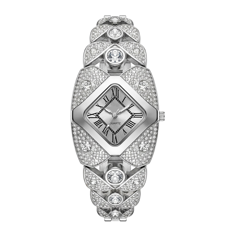 💚Lastfive – Rhombus Crystal Dial Link Bracelet Watch