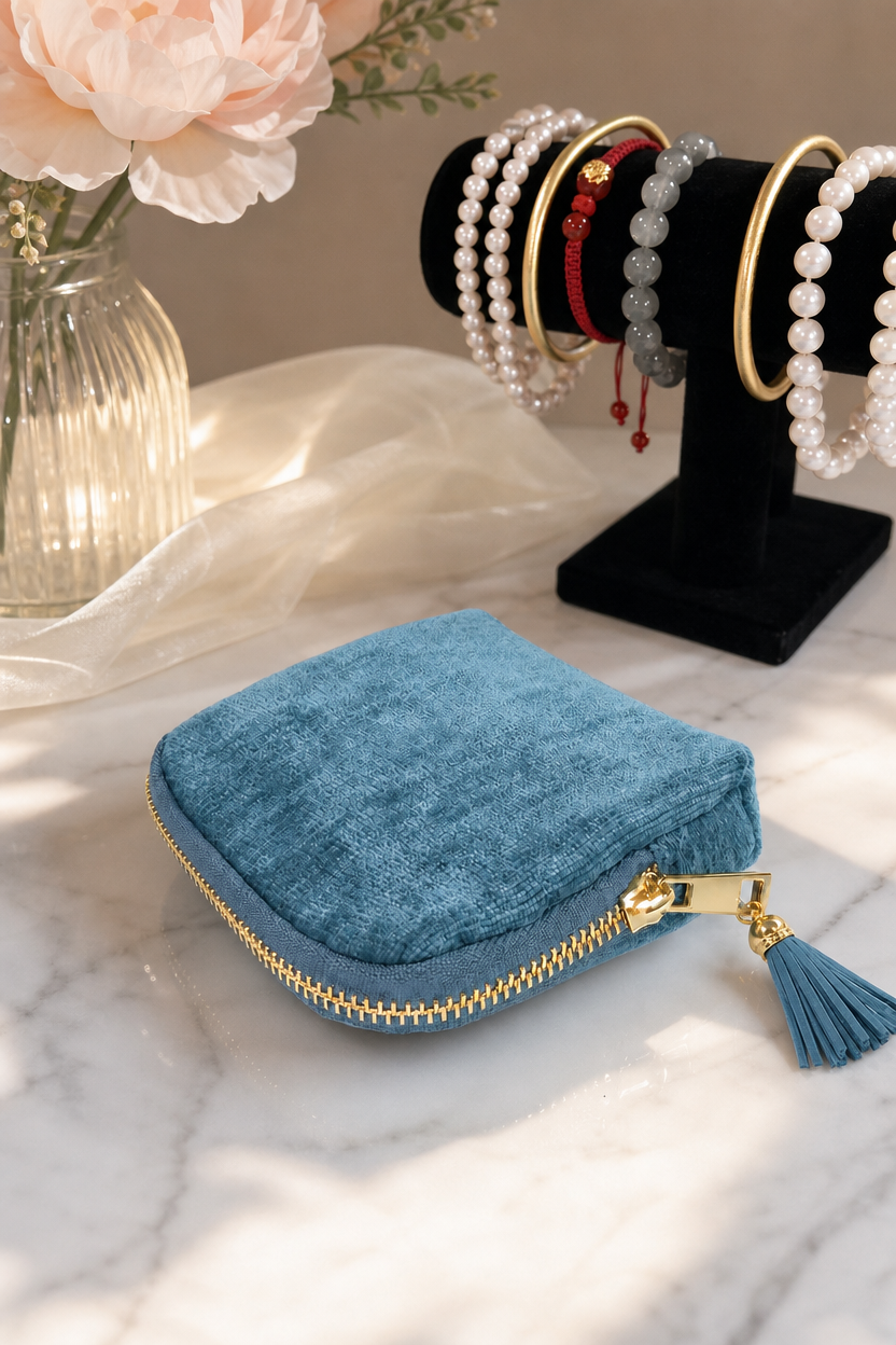 ✨ Compact Tassel Zipper Jewelry Pouch 💎