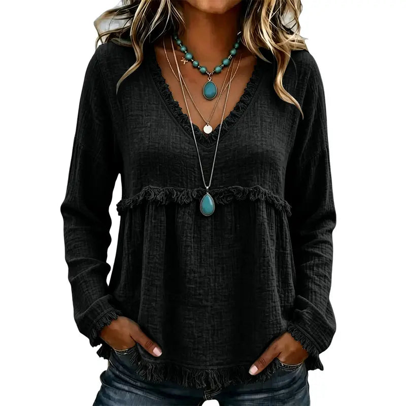 🌾 Western Long Sleeve Tunic Top 🤎