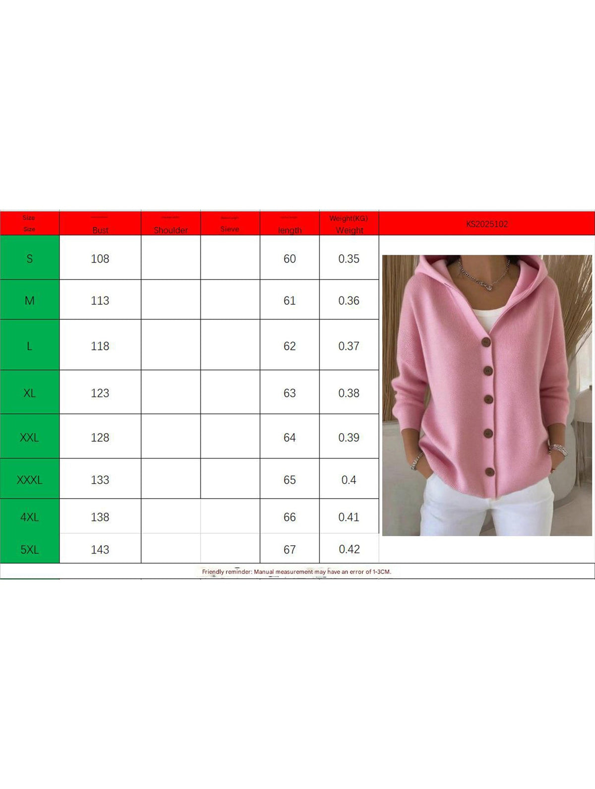 🌷Solid Color Casual Button Knit Hooded Sweater