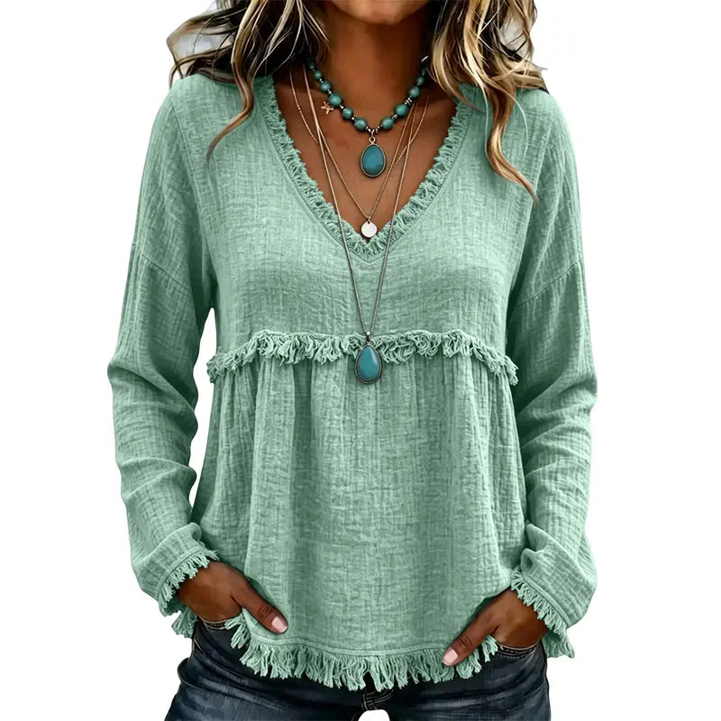 🌾 Western Long Sleeve Tunic Top 🤎