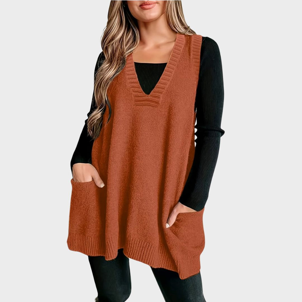 🌷Hayden Helen | Casual Cotton wool blend V-Neck Vest