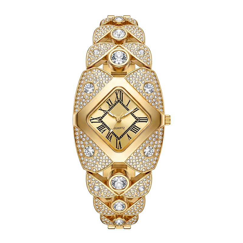 💚Lastfive – Rhombus Crystal Dial Link Bracelet Watch