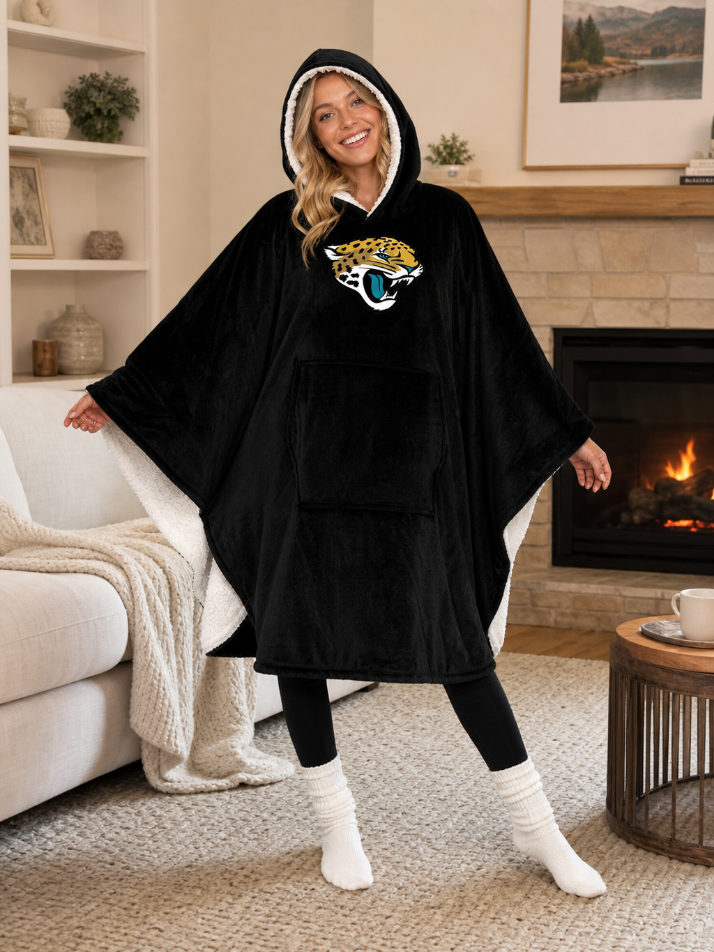 🌸🌸New Arrival🛌Wearable Hooded Blanket with Logo Patch, 60" x 80"🧶