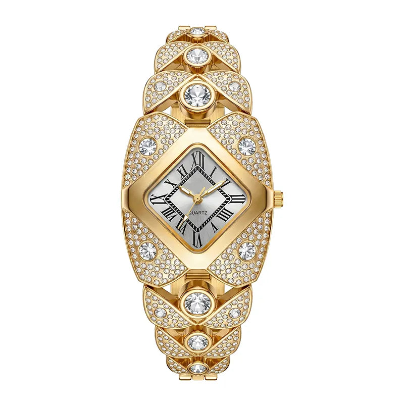 💚Lastfive – Rhombus Crystal Dial Link Bracelet Watch