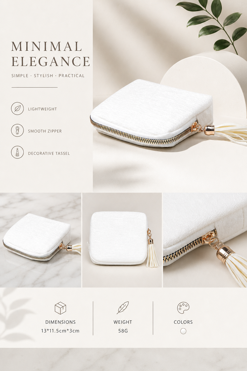 ✨ Compact Tassel Zipper Jewelry Pouch 💎