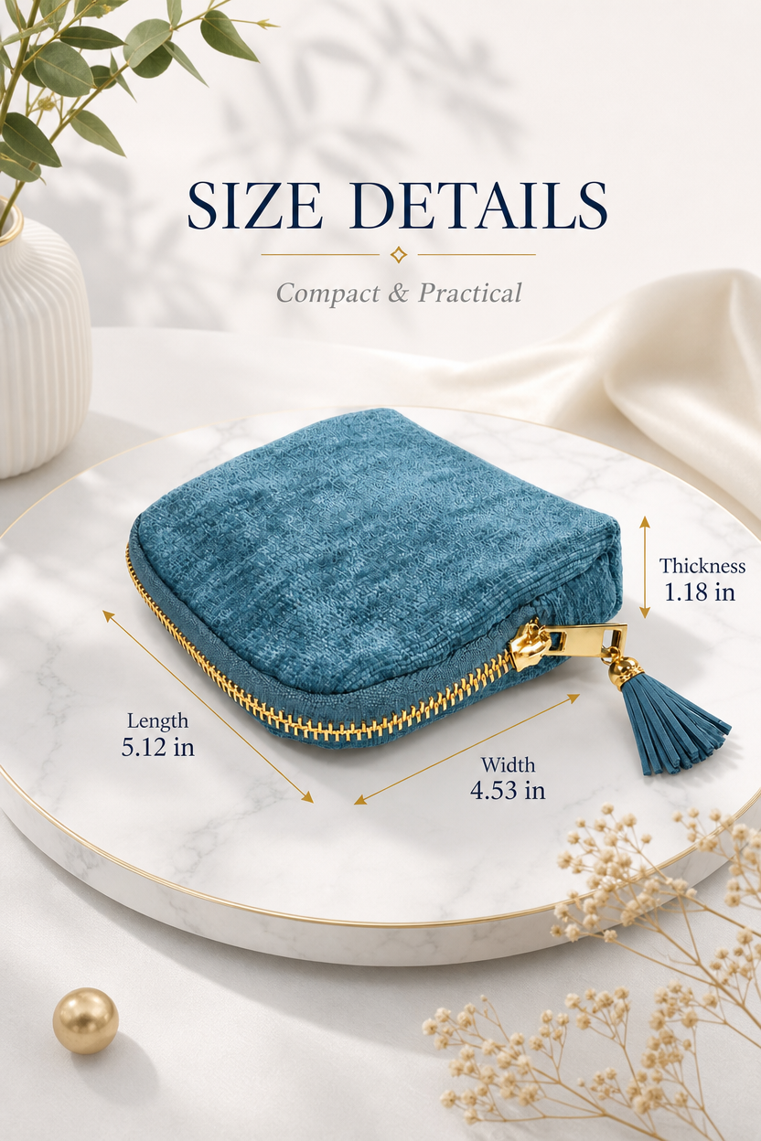 ✨ Compact Tassel Zipper Jewelry Pouch 💎