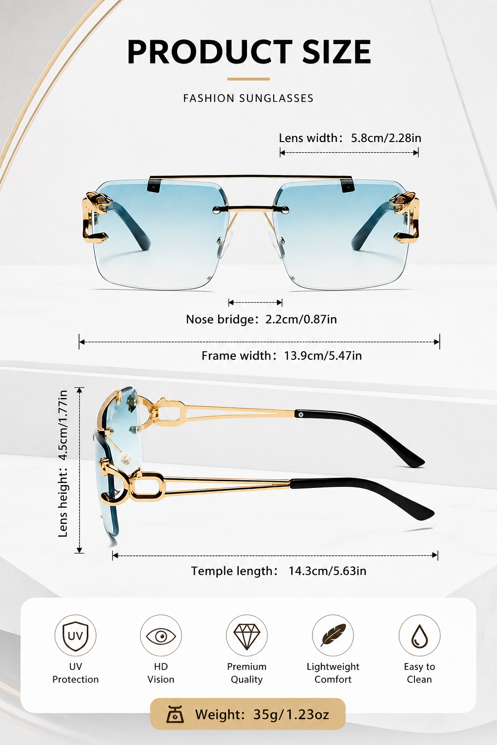 🌸🌸 Casual Outdoor Rimless Fashion Sunglasses 🪩