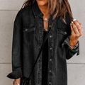 🌸🌸 Oversized Ripped Tassel Denim Jacket, Long Sleeve Pockets