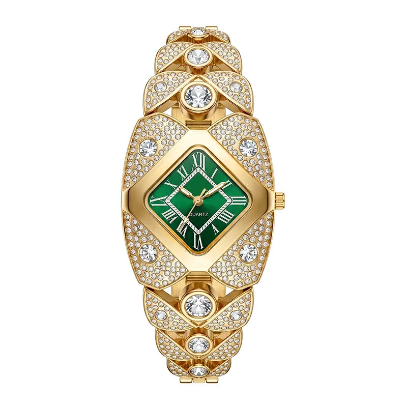 💚Lastfive – Rhombus Crystal Dial Link Bracelet Watch