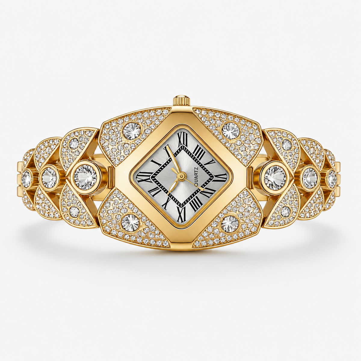 💚Lastfive – Rhombus Crystal Dial Link Bracelet Watch