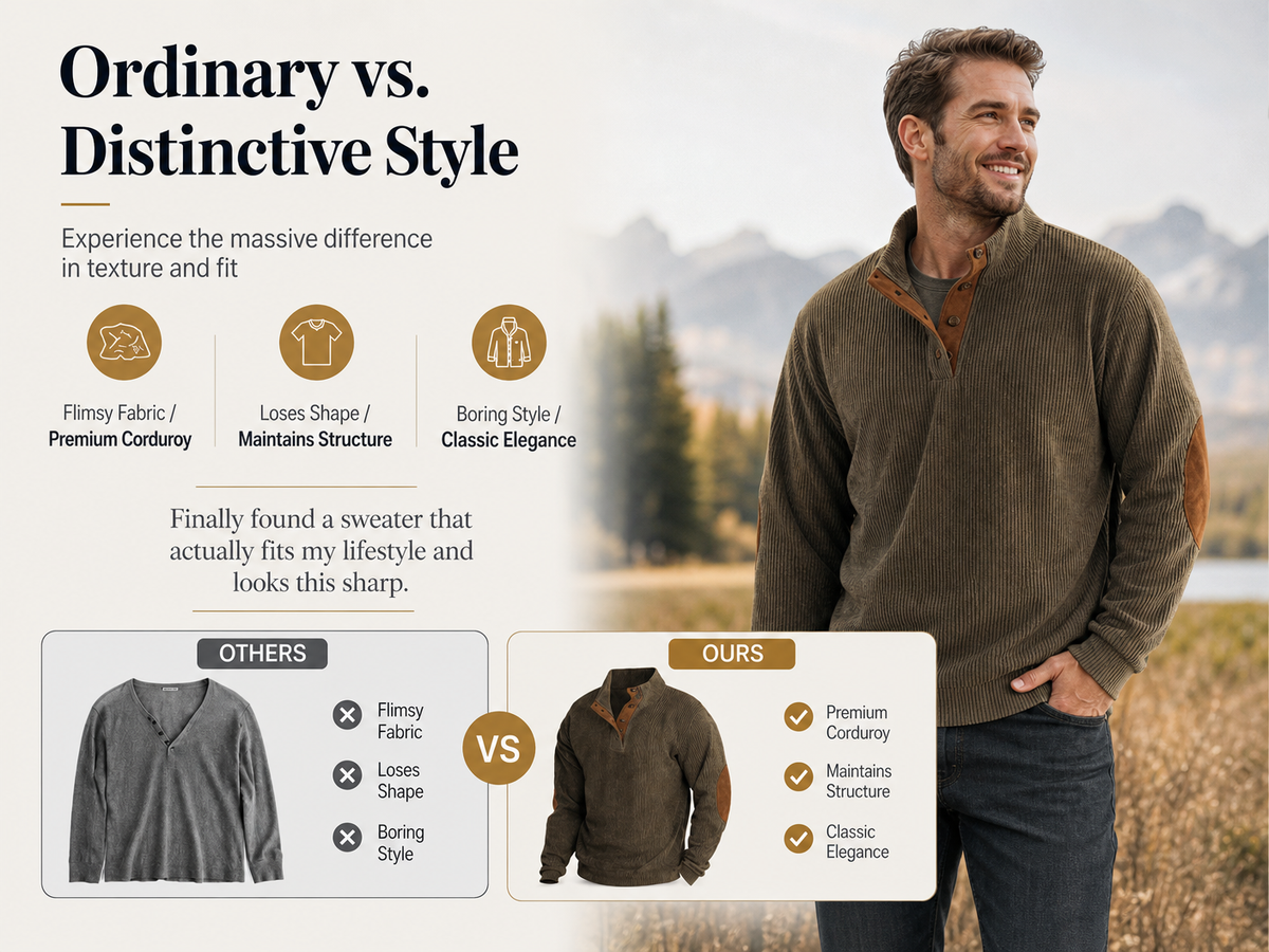 🌸🌸⏳50% OFF! 💥Men's Corduroy Stand Collar Sweatshirt 🧥
