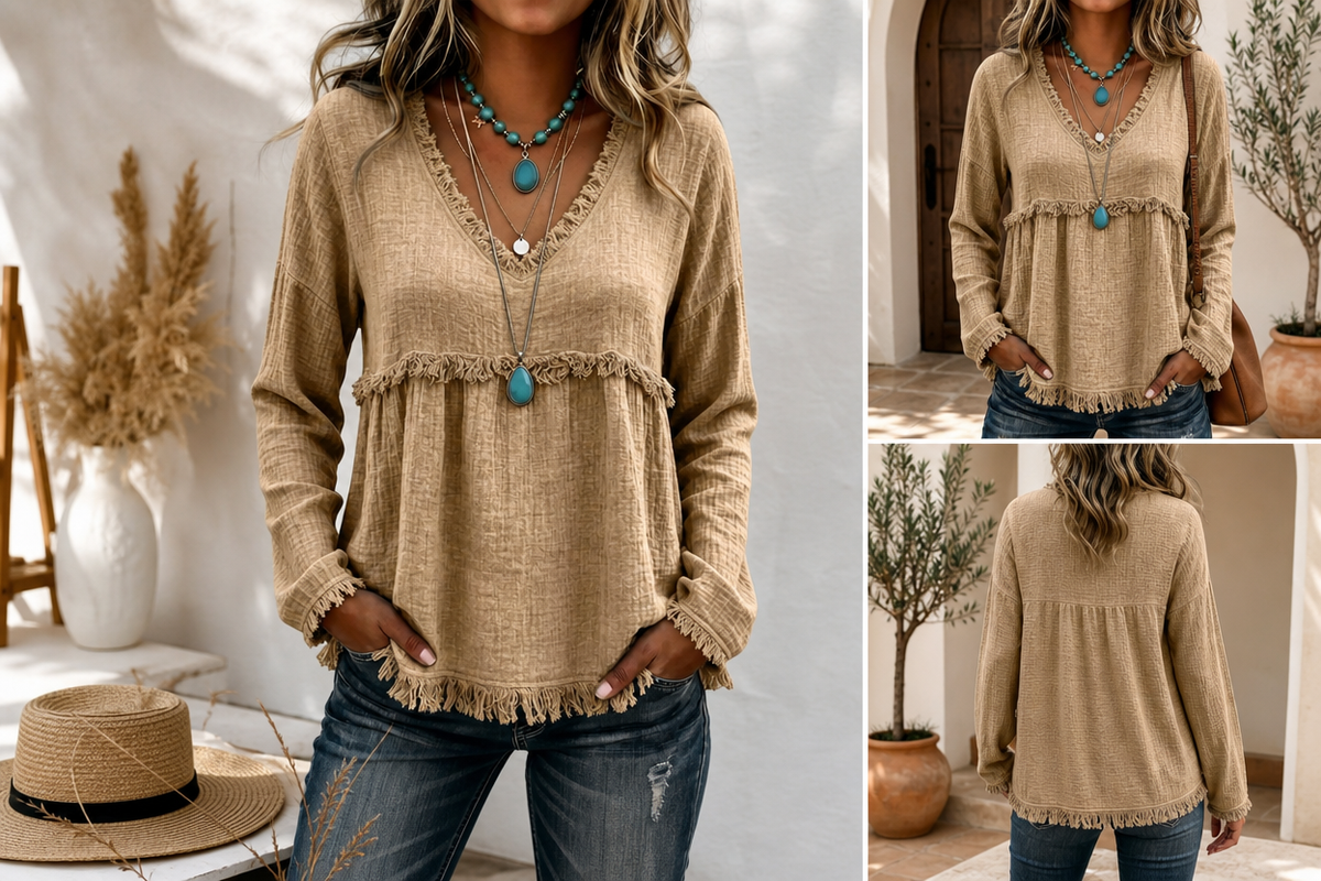 🌾 Western Long Sleeve Tunic Top 🤎