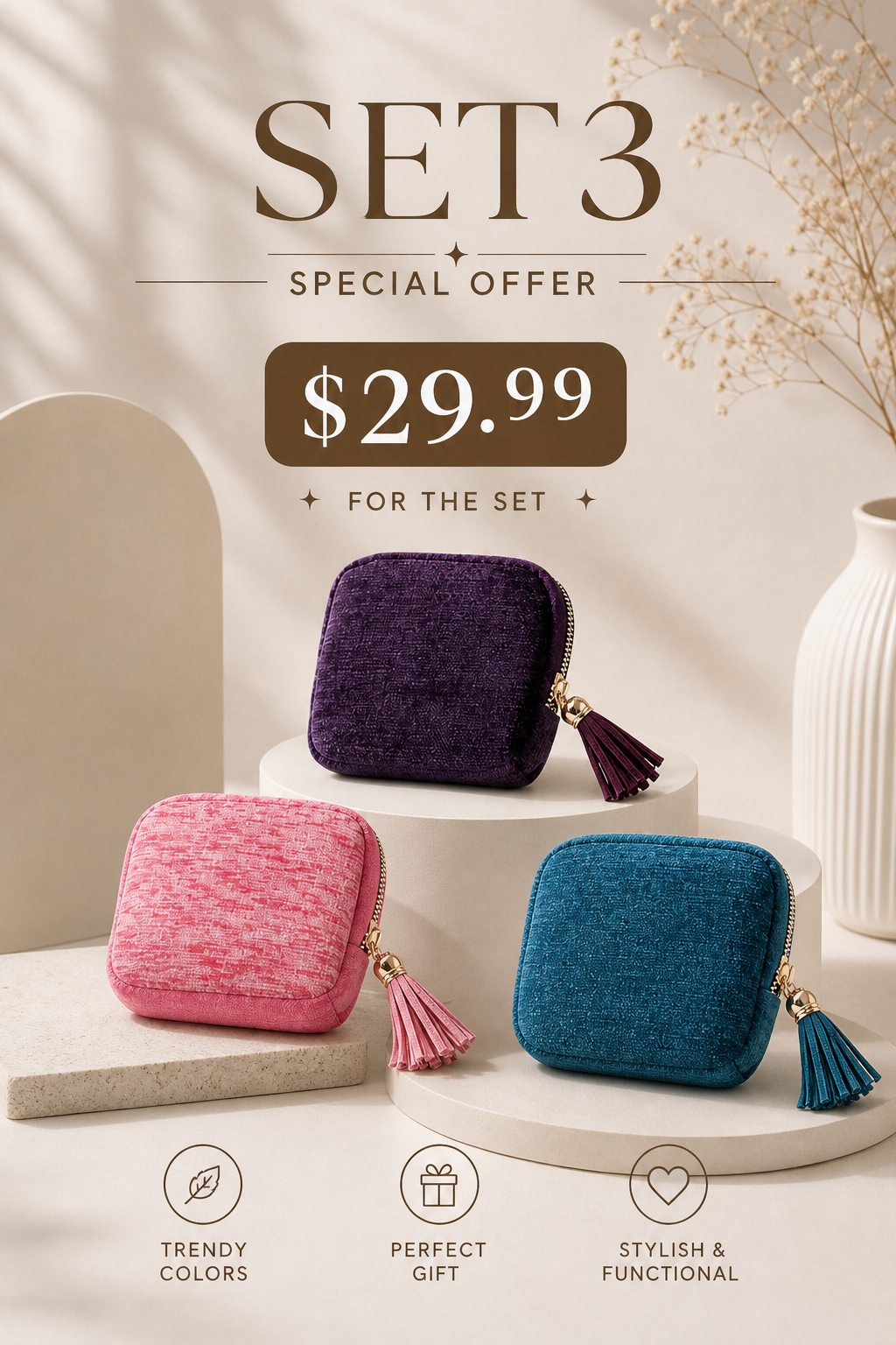 ✨ Compact Tassel Zipper Jewelry Pouch 💎