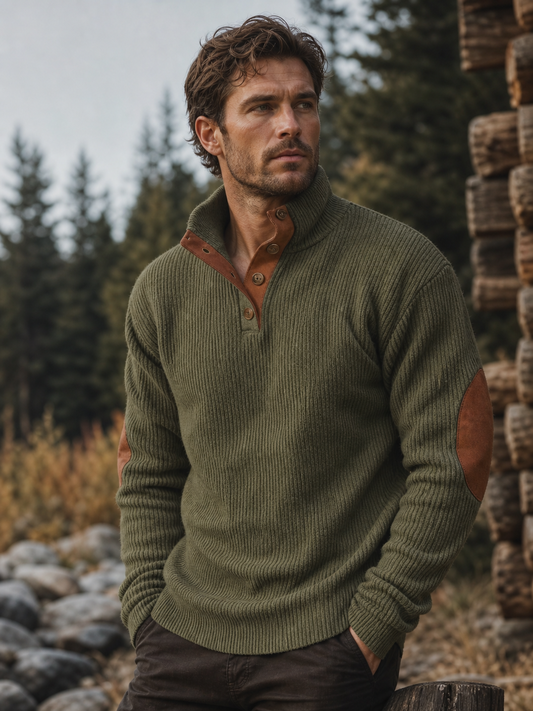 🌸🌸⏳50% OFF! 💥Men's Corduroy Stand Collar Sweatshirt 🧥