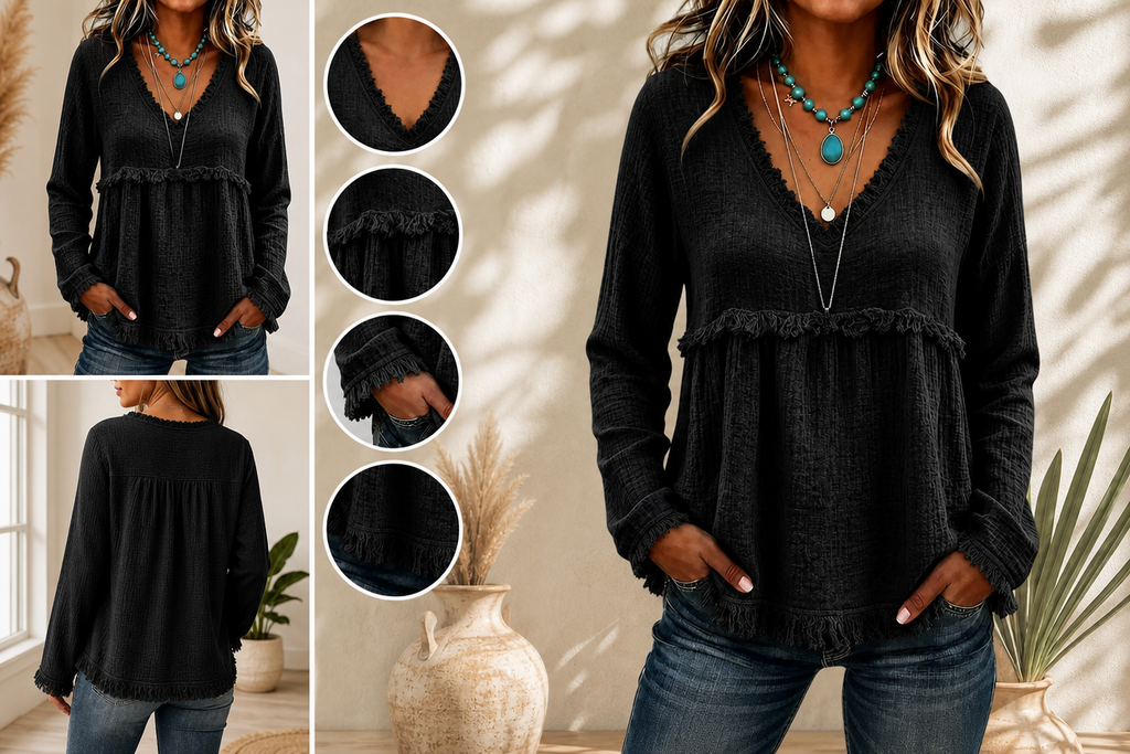 🌾 Western Long Sleeve Tunic Top 🤎