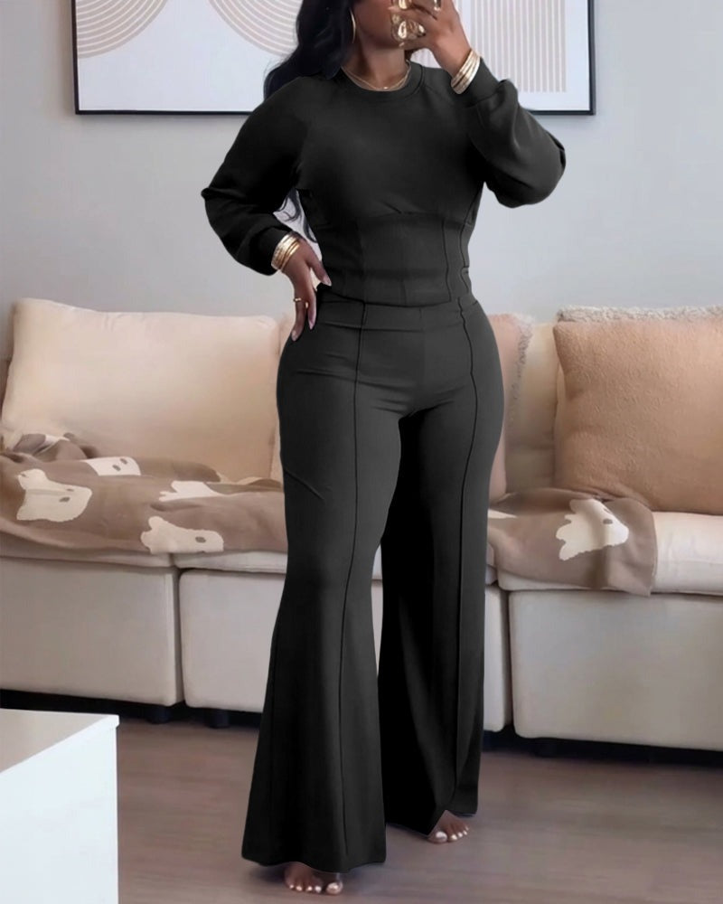 🍂 👖 Women's Casual 2-Piece Set - Soft stretch-knit comfort