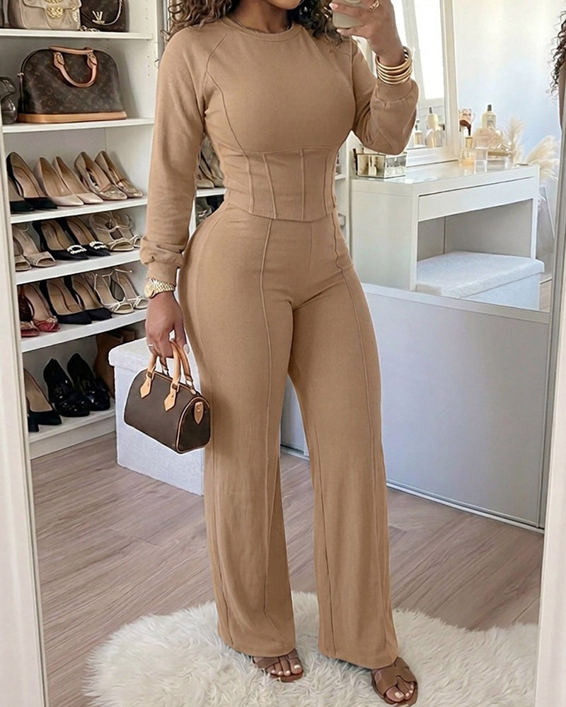 🍂 👖 Women's Casual 2-Piece Set - Soft stretch-knit comfort
