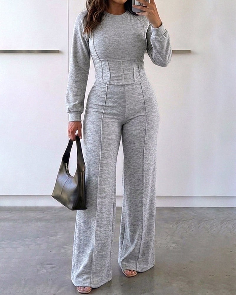 🍂 👖 Women's Casual 2-Piece Set - Soft stretch-knit comfort