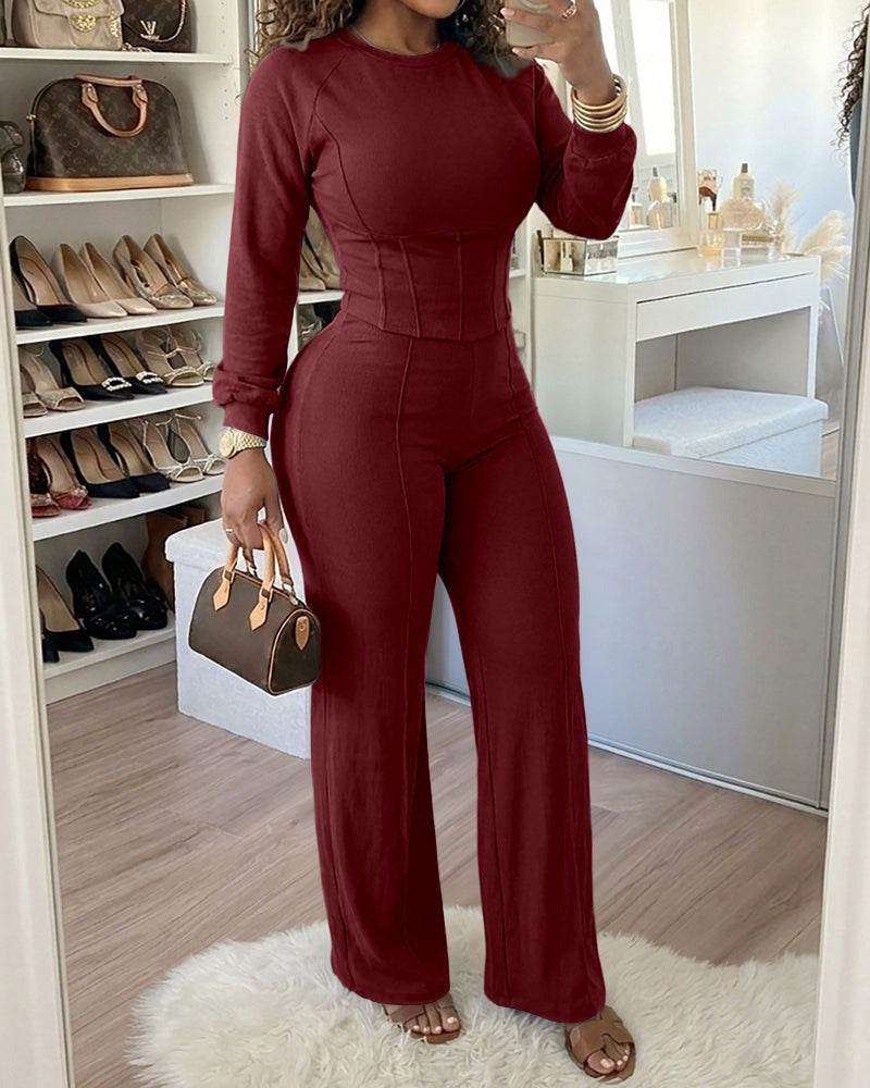 🍂 👖 Women's Casual 2-Piece Set - Soft stretch-knit comfort