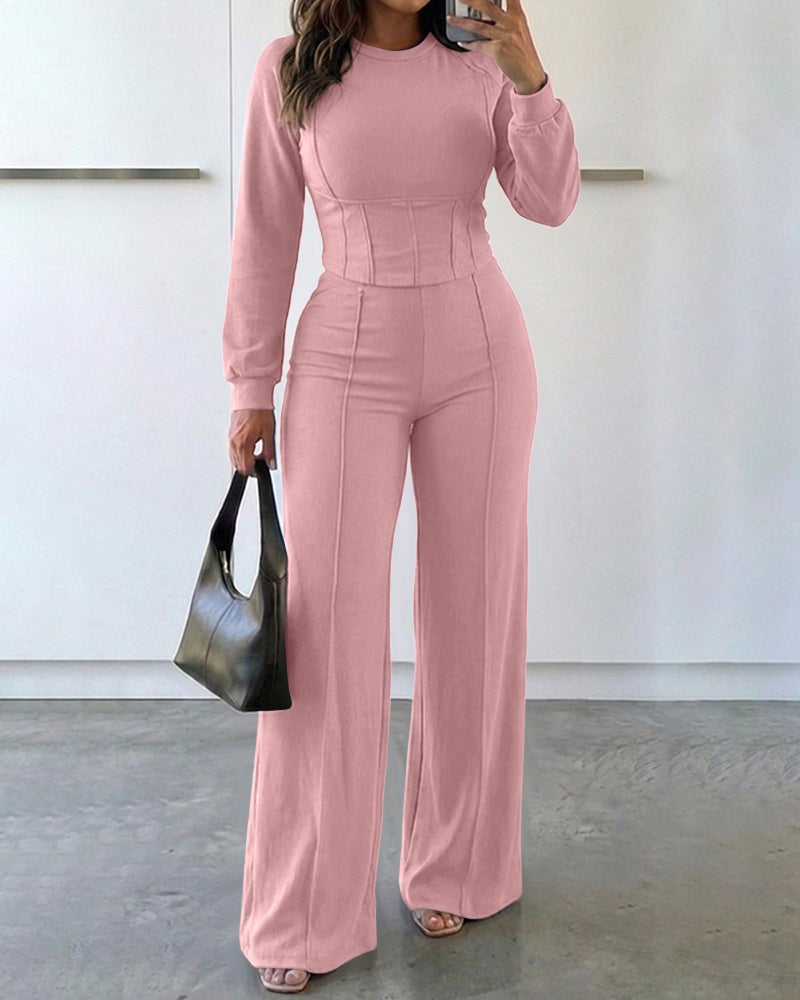 🍂 👖 Women's Casual 2-Piece Set - Soft stretch-knit comfort