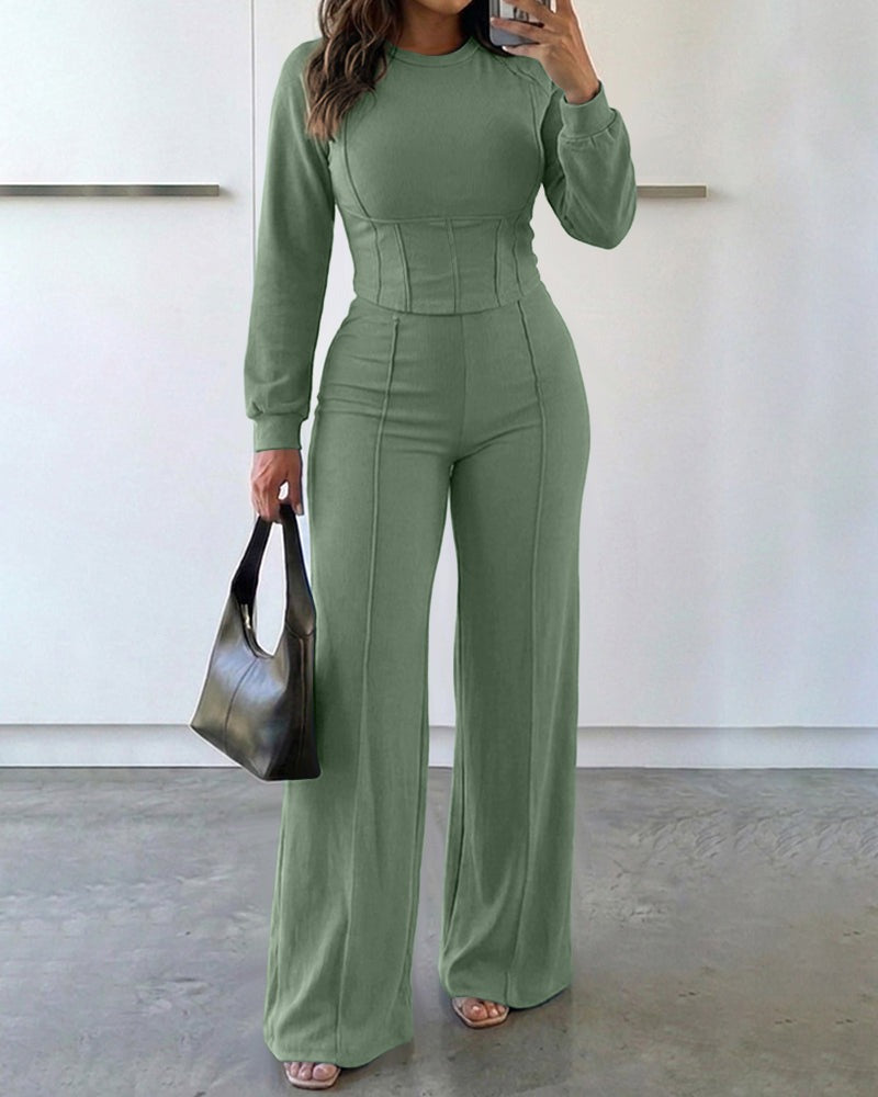 🍂 👖 Women's Casual 2-Piece Set - Soft stretch-knit comfort
