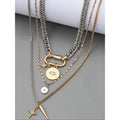 🔗 Dual Tone Layered Eye Pendant Necklace ✨